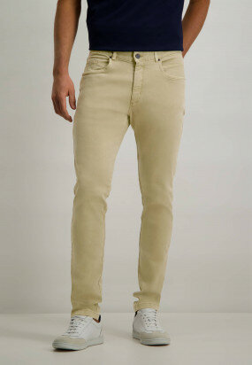 Stretch-trousers-with-modern-fit---beige-plain