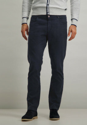 Stretch-trousers-in-a-lyocell-blend---dark-blue-plain