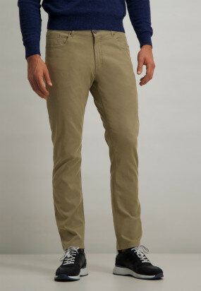 Stretch-trousers-in-a-lyocell-blend---greenbrown-plain