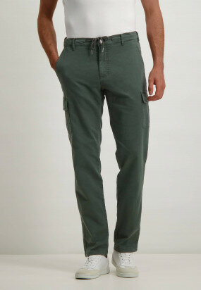 Tracksuit-in-a-cotton-blend---dark-green-plain