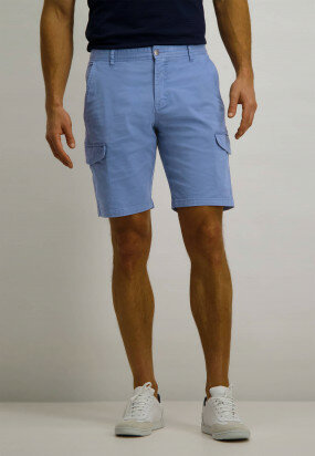 Cargo-shorts-in-stretch-cotton---grey-blue-plain