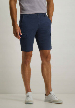 Cargo-shorts-in-stretch-cotton---navy-plain