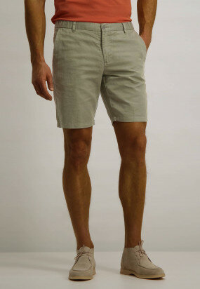 Linen-blend-shorts---moss-green-plain