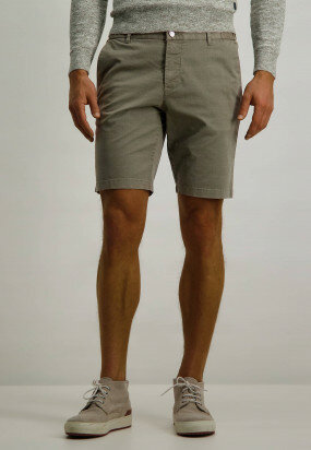 Shorts-with-chequered-design---moss-green-plain