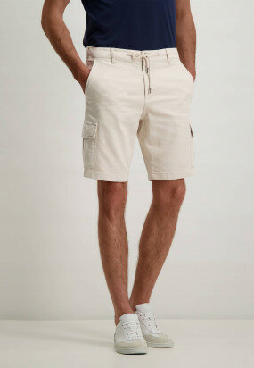 Cargo-shorts-with-an-elasticated-waistband---cream-plain