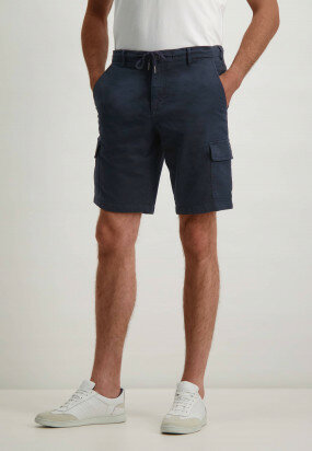 Cargo-shorts-with-an-elasticated-waistband---dark-blue-plain