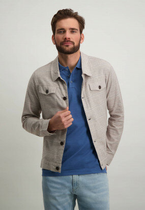 Linen-blend-jacket-with-checked-pattern