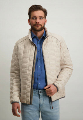Padded-jacket---cream-plain