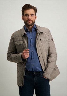 Jacket-with-button-closure---greenbrown-plain