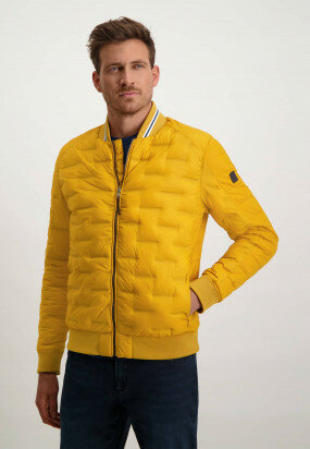 Short-jacket-with-zipper-closure---golden-yellow-plain