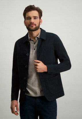 Mid-length-jacket-with-lapel-collar---navy-plain