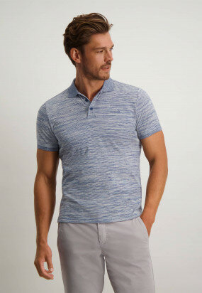 Jersey-polo-with-short-sleeves---cobalt/light-grey