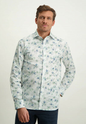 Printed-poplin-shirt-with-regular-fit---white/azure