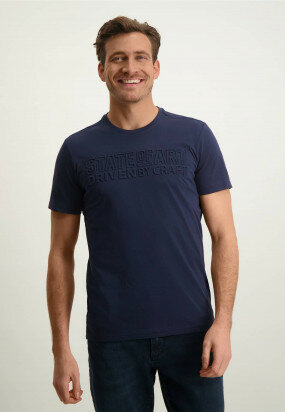 Single-Jersey-T-Shirt-mit-Gummidruck---dunkelblau-uni