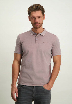 Piqué-Poloshirt-aus-merzerisierter-Baumwolle---alt-rosa/hellgrau
