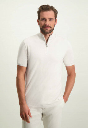 ATELIER-Poloshirt-mit-kurzem-Reißverschluss---weiß-uni