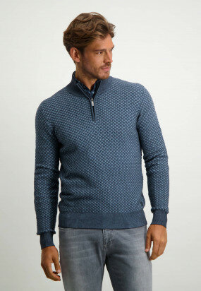 Fine-knit-jumper-with-sport-zip---grey-blue/midnight