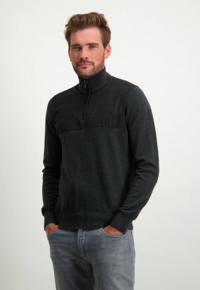 Jumper-with-elbow-patches---dark-anthracite-plain