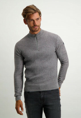 Jumper-with-sport-zip-and-elbow-patches---dark-anthracite/silvergrey