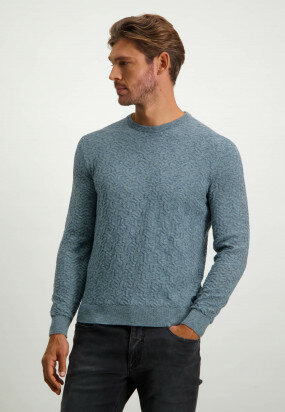Cotton-jumper-in-regular-fit.---midnight/grey-blue