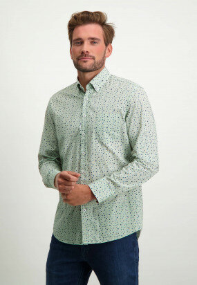 Shirt-of-organic-cotton-with-print---emerald-green/grey-blue