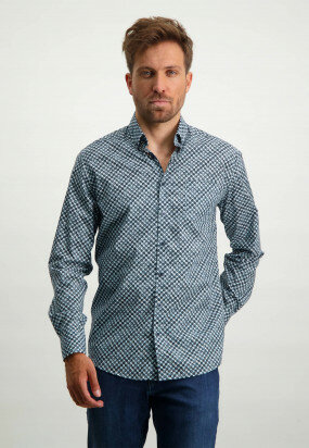 Poplin-organic-cotton-shirt---midnight/light-blue