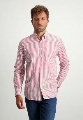 Striped-organic-cotton-shirt---dusty-pink/white