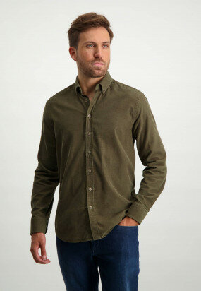 Shirt-with-button-down-collar---sepia-plain