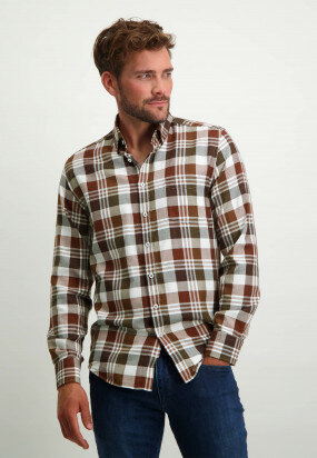 Cotton-shirt-with-chequered-design---brick/midnight