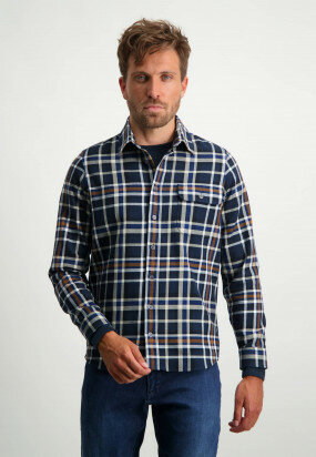 Checked-overshirt-with-chest-pocket---midnight/cognac