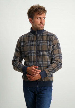 Sweatshirt-with-nylon-details---dark-blue/dark-brown