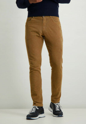 Corduroy-stretch-trousers-in-cotton---sepia-plain