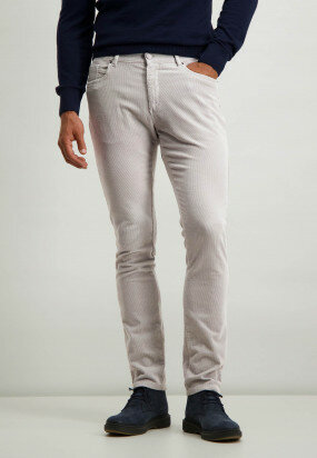 Corduroy-stretch-trousers-in-cotton---silvergrey-plain
