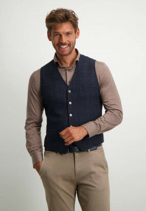 Wool-blend-waistcoat-with-checked-pattern---midnight/cobalt