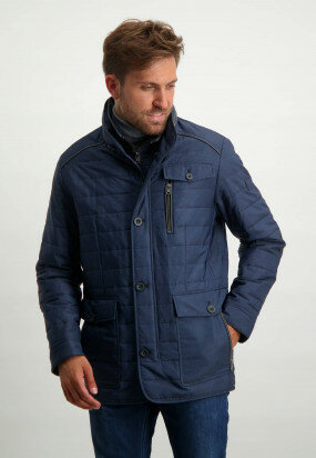 Quilted-jacket-with-artwork-on-the-sleeve---dark-blue-plain