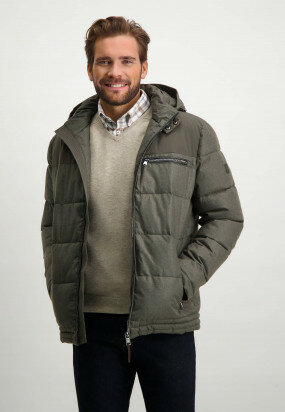 Mid-length-jacket-with-detachable-hood---sepia-plain