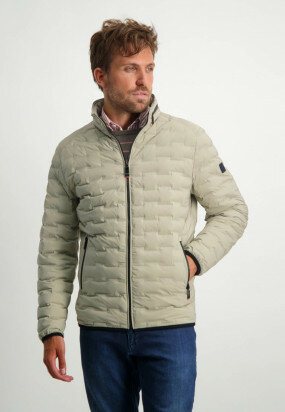 Short-jacket-with-nylon-details---cream-plain