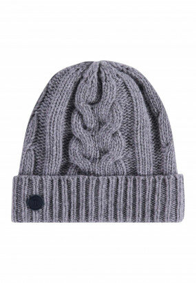 Lambswool-blend-cable-knit-hat---silvergrey-plain
