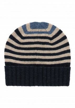 Striped-lambswool-hat---dark-blue/kit