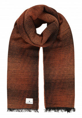 Checked-scarf-with-fringe---cognac/midnight