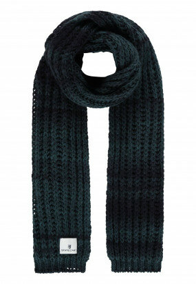 Striped-acrylic-blend-scarf---midnight/grey-blue