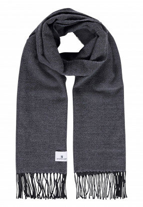 Plain-scarf-with-long-tassels---silvergrey/dark-anthracit