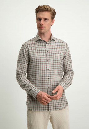 Modern-Classics-shirt-with-chequered-design---silver-grey/cognac