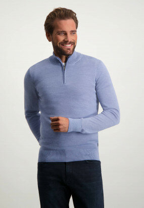 Fine-knit-jumper-in-a-wool-blend---grey-blue-plain