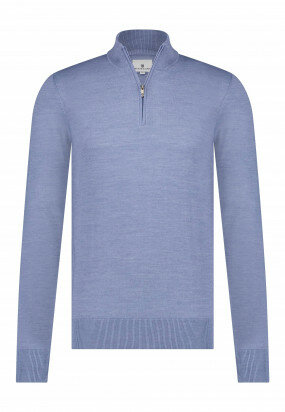 Fine-knit-jumper-in-a-wool-blend---grey-blue-plain