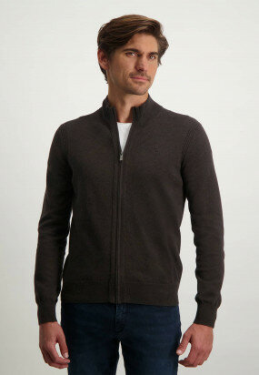 Organic-cotton-cardigan-with-zip---dark-brown-plain