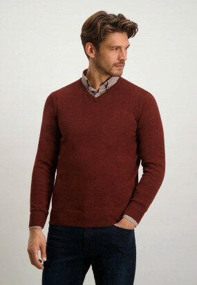 Organic-cotton-jumper-with-logo-on-the-chest---brick-plain