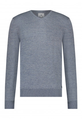 Pullover-mit-V-Ausschnitt-und-Regular-Fit---grau-blau/mittelgrau