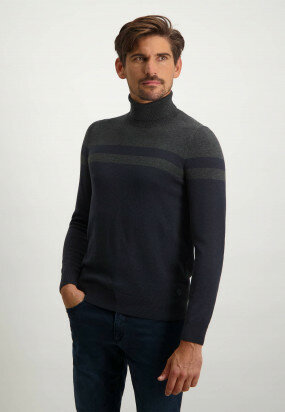 Turtleneck-jumper-with-striped-pattern---midnight/charcoal
