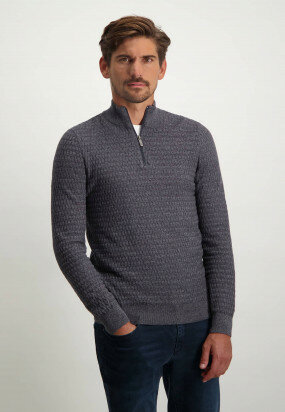 Textured-jumper-with-sportzip---midnight/charcoal